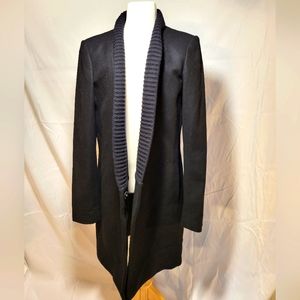 Theory Wool Coat with Knit Collar